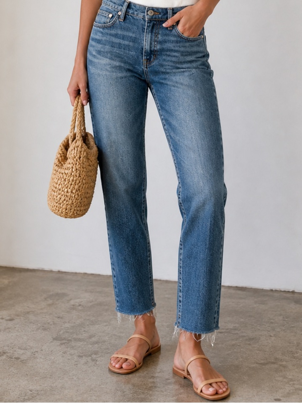 Madewell Blue Straight-Leg High-Rise Jeans